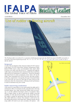 Use of rudder on Boeing aircraft Use of rudder on Boeing