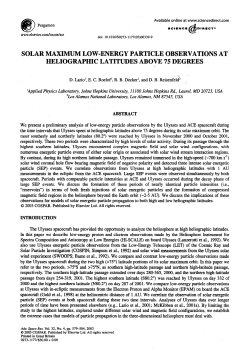 SOLAR MAXIMUM LOW-ENERGY PARTICLE OBSERVATIONS AT