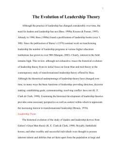 The Evolution of Leadership Theory