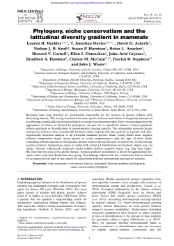 Phylogeny, niche conservatism and the latitudinal