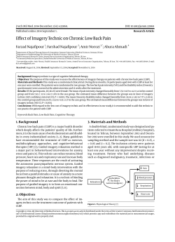 Effect of Imagery Technic on Chronic Low Back Pain