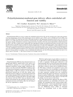 mediated gene delivery a!ects endothelial cell function and viability