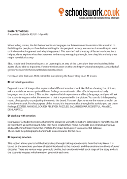 Easter Emotions - Schoolswork.co.uk
