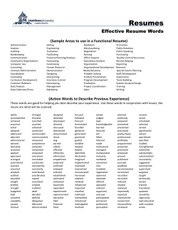 Effective Resume Words - Career Services