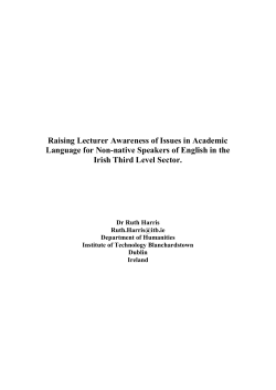 Raising Lecturer Awareness of Issues in Academic Language for