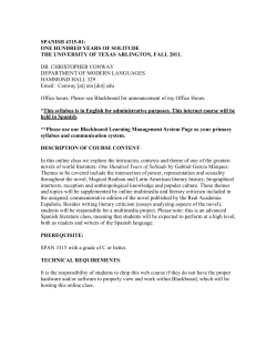spanish 4315-01: one hundred years of solitude the