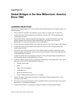 Global Bridges in the New Millennium: America Since 1992