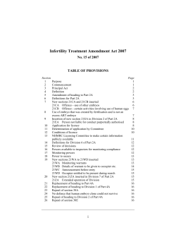 Infertility Treatment Amendment Act 2007