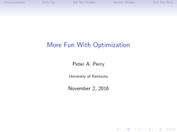 Lecture Notes - University of Kentucky