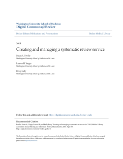 Creating and managing a systematic review service