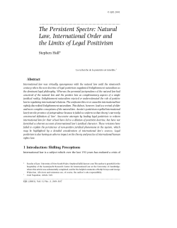 The Persistent Spectre: Natural Law, International Order and the