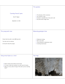 Counting Annual Layers The question The young