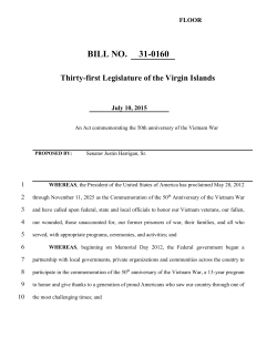 Commemoration of Vietnam War Bill No. 31-0160
