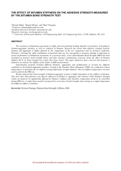 the effect of bitumen stiffness on the adhesive strength measured by