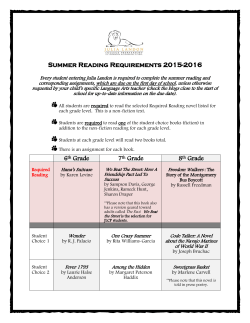Summer Reading Requirements 2015-2016