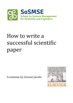 How to write a successful scientific paper