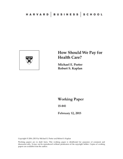 How Should We Pay for Health Care? Working Paper
