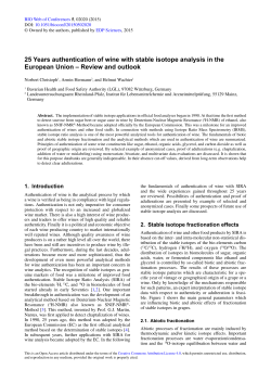 25 Years authentication of wine with stable isotope analysis in the