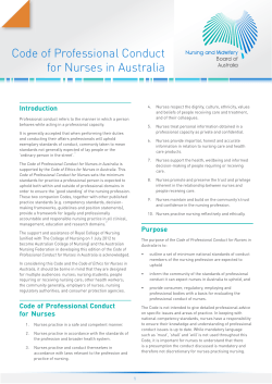 Nursing and Midwifery Board - Code of professional conduct nurses
