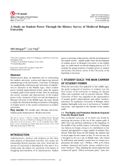 A Study on Student Power Through the History Survey of Medieval