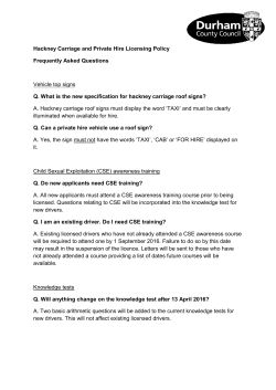 Taxi Policy FAQs