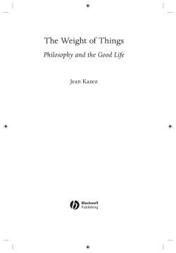 Philosophy and the Good Life