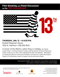 Film Showing and Panel Discussion on the 13th Amendment