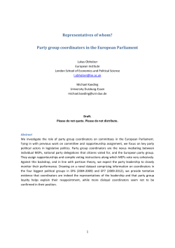 Party group coordinators in the European Parliament