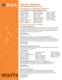 senior awards - Lewis Center for the Arts