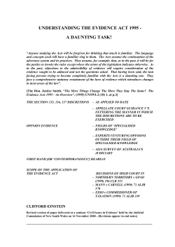 Understanding the evidence act 1995 - A daunting task!