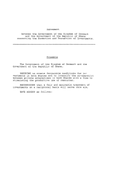 Agreement be~ween the Government of the Kingdom of Denmark