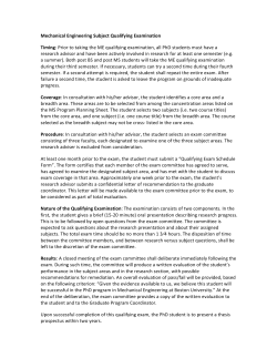 Qualifying Exam Form