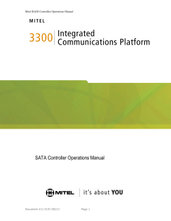 SATA Controller Operations Manual