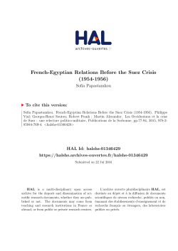 French-Egyptian Relations Before the Suez Crisis (1954 - Hal-SHS