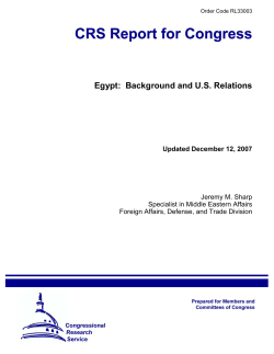 Egypt: Background and US Relations