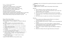 Poem 1: A Noiseless Patient Spider A noiseless patient spider, I