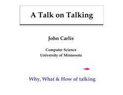 A Talk on Talking