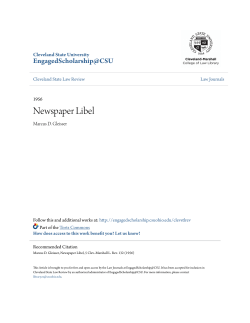 Newspaper Libel - EngagedScholarship@CSU