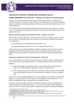 Social Worker Guide to Crimes Amendment Act No 3 (2011)