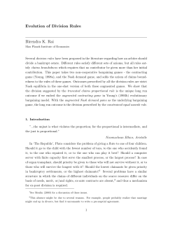 Evolution of division rules - Max Planck Institute of Economics