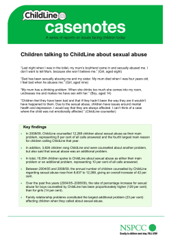 Children talking to ChildLine about sexual abuse (ChildLine
