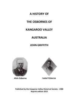 A HISTORY OF THE OSBORNES OF KANGAROO VALLEY