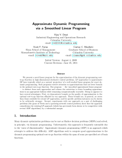 Approximate Dynamic Programming via a Smoothed Linear Program