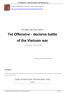 Tet Offensive - decisive battle of the Vietnam war