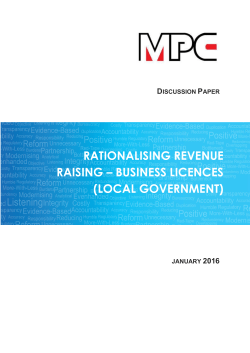 Rationalising Revenue Raising &ndash; Business Licences (Local