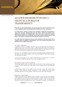 10good reasons to start a trust in a world of transparency