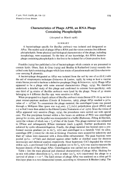 Characteristics of Phage AP50, an RNA Phage Containing