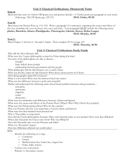 Unit 3: Classical Civilizations- Homework Tasks Unit 3: Classical