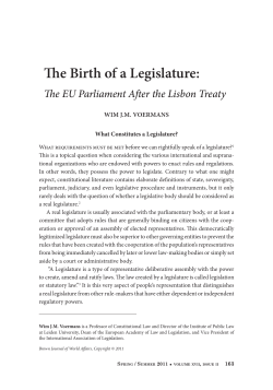 The Birth of a Legislature