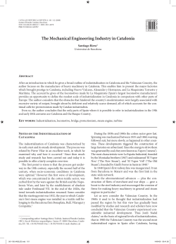 The Mechanical Engineering Industry in Catalonia